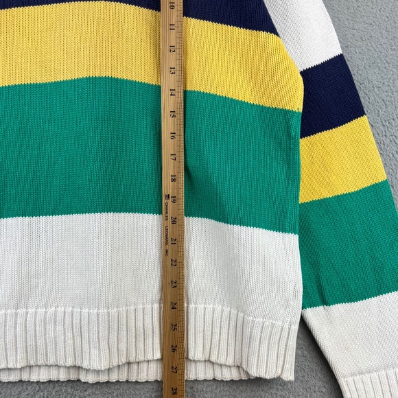 Vintage Eddie Bauer Striped Cotton Knit Sweater Mens Large Colorblock Crewneck - Picture 7 of 10